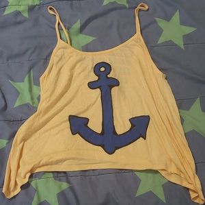 Cute Anchor flowly crop top